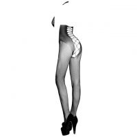 BS117 - Bodystocking Full Body Fishnet Halterneck Hitam Crotchless - 2