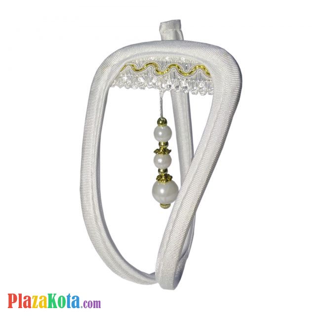 CS071 - Celana Dalam C-String Wanita Crotchless Putih Mutiara Putih - Photo 1