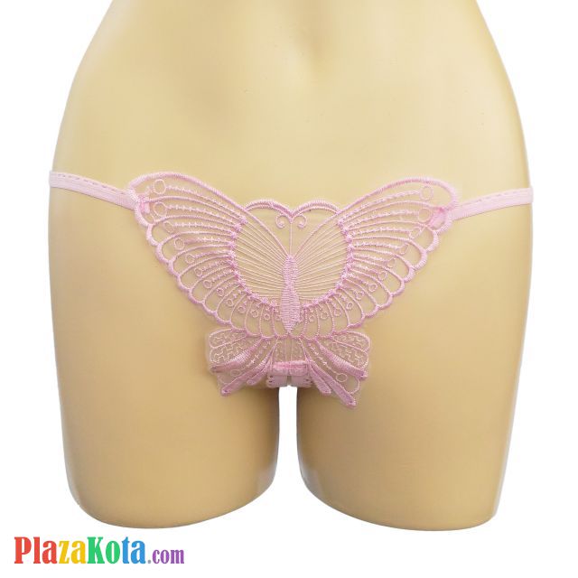 GS062 - Celana Dalam G-String Wanita Pink Kupu-Kupu - Photo 1