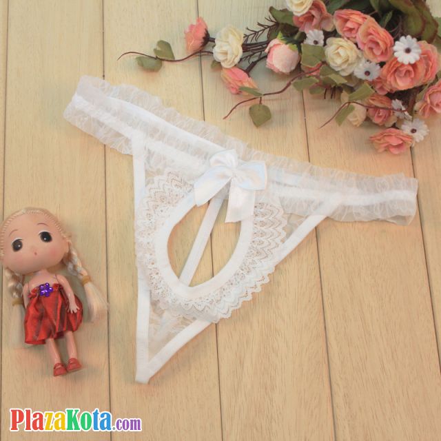 GS072 - Celana Dalam G-String Wanita Putih Pita - Photo 1