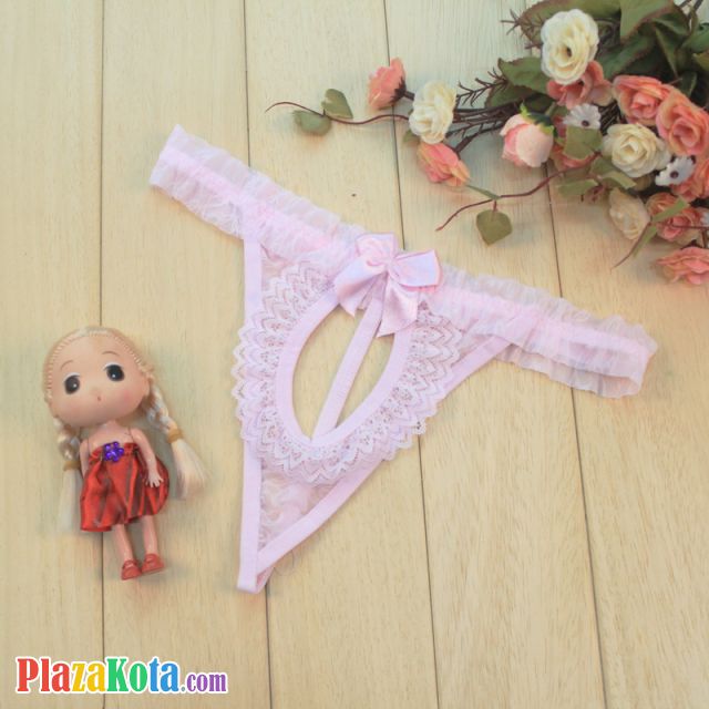 GS073 - Celana Dalam G-String Wanita Pink Pita - Photo 1