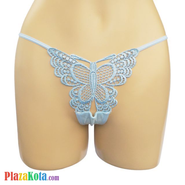 GS082 - Celana Dalam G-String Wanita Biru Kupu-Kupu - Photo 1