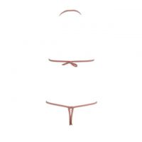 B009 - Bikini String Halterneck Coklat Transparan, Crotchless - 2