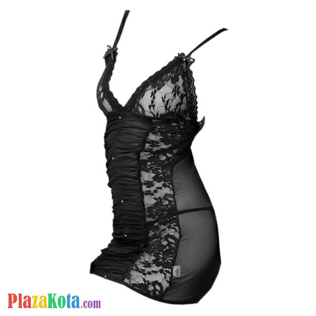L0152 - Baju Tidur Lingerie Bodycon Sheath Dress Hitam Transparan - Photo 1