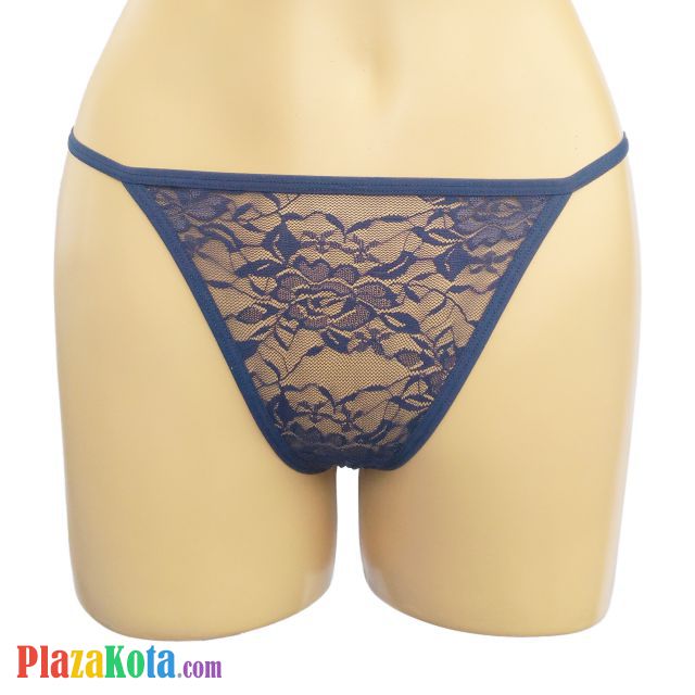 GS104 - Celana Dalam G-String Wanita Biru Transparan Love - Photo 2