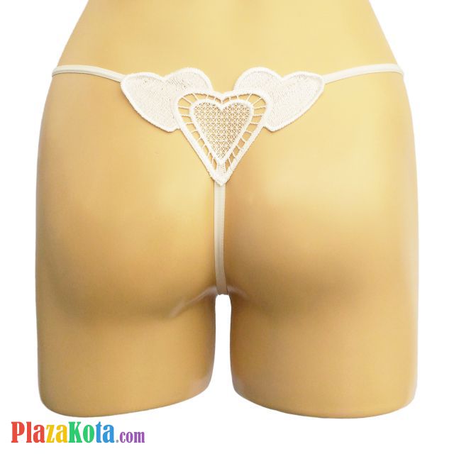 GS106 - Celana Dalam G-String Wanita Putih Transparan Love - Photo 1