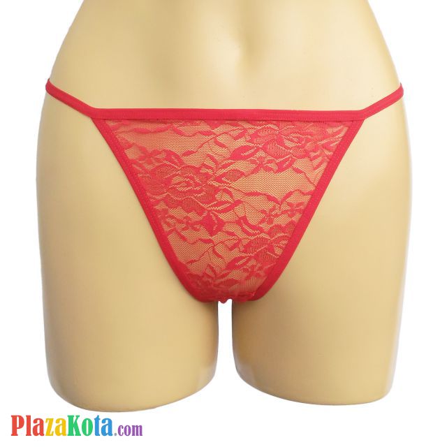 GS108 - Celana Dalam G-String Wanita Merah Transparan Love - Photo 2