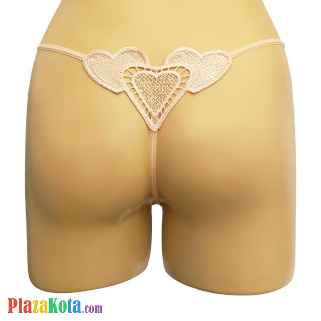 GS109 - Celana Dalam G-String Wanita Jingga Transparan Love - Photo 1