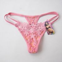 GS114 - Celana Dalam G-String Wanita Pink, Bunga