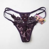 GS115 - Celana Dalam G-String Wanita Ungu, Bunga