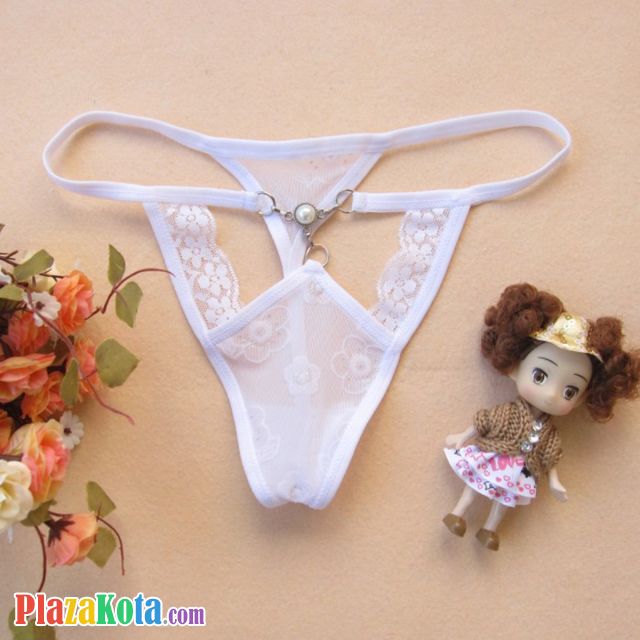 GS118 - Celana Dalam G-String Wanita Putih Mutiara - Photo 1