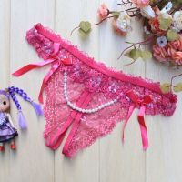 GS131 - Celana Dalam G-String Mutiara Crotchless Magenta