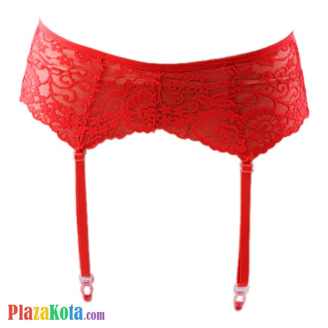 G015 - Garter Belt Merah Pengait 3 Baris Tali 4 - Photo 1