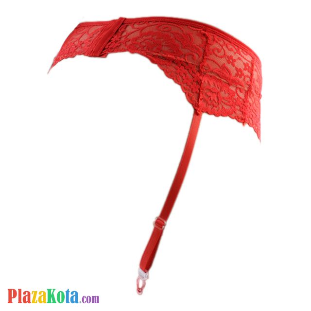 G015 - Garter Belt Stocking Merah Pengait 3 Baris Tali 4 - Photo 2