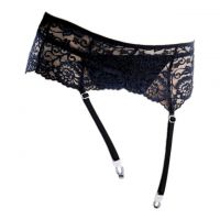 G017 - Garter Belt Hitam Pengait 3 Baris Tali 4