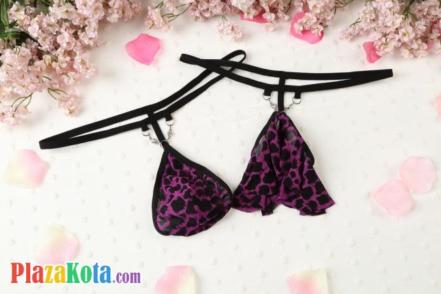 GC009 - Celana Dalam G-String Couple Macan Tutul Ungu - Photo 1