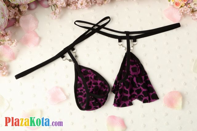GC009 - Celana Dalam G-String Couple Macan Tutul Ungu - Photo 2