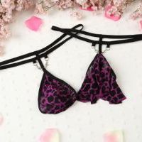 GC009 - Celana Dalam G-String Couple Macan Tutul Ungu