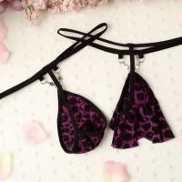 GC009 - Celana Dalam G-String Couple Macan Tutul Ungu - Thumbnail 2