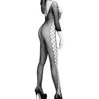 BS146 - Bodystocking Full Body Hitam Transparan Lengan Panjang - Thumbnail 2