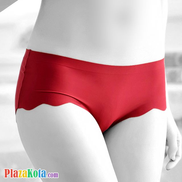 P259 - Celana Dalam Panties Hipster Seamless Marun Gelombang - Photo 1