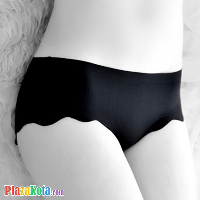 P265 - Celana Dalam Panties Hipster Seamless Hitam Gelombang - Photo 1