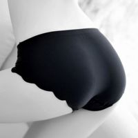 P265 - Celana Dalam Panties Hipster Seamless Hitam Gelombang - Thumbnail 2