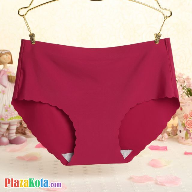 P267 - Celana Dalam Panties Hipster Seamless Marun Gelombang Mini - Photo 1