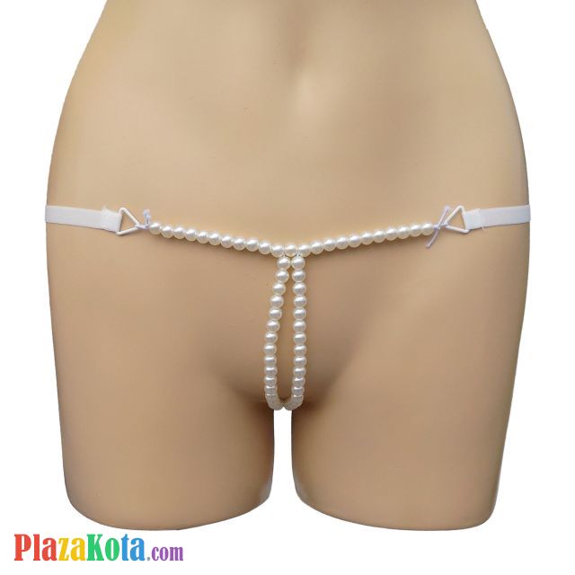 GS158 - Celana Dalam G-String Mutiara Dobel Putih - Photo 1