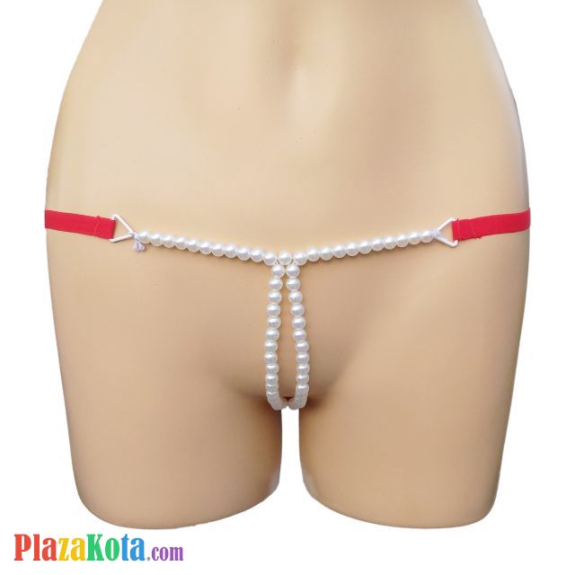 GS161 - Celana Dalam G-String Mutiara Dobel Merah - Photo 1