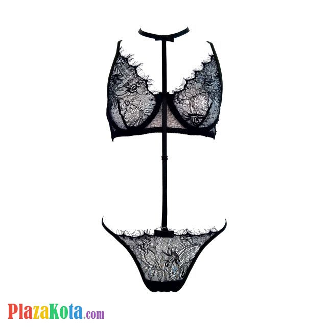 B218 - Bra Set Underwire Kawat Hitam Transparan Celana Dalam - Photo 1