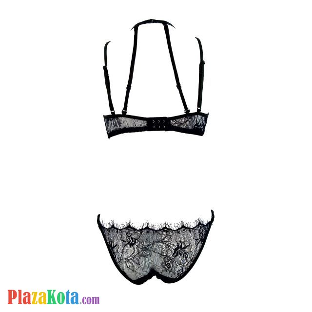 B218 - Bra Set Underwire Kawat Hitam Transparan Celana Dalam - Photo 2