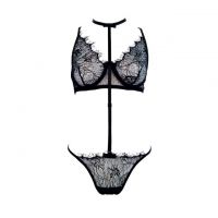 B218 - Bra Set Underwire Kawat Hitam Transparan Celana Dalam