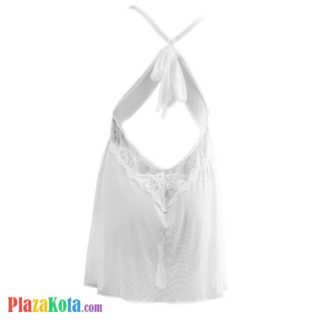 L0777 -  Lingerie Nightgown Tali Silang Putih Transparan - Photo 2