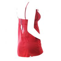 L0788 - Baju Tidur Lingerie Babydoll Mini Dress Merah Transparan Open Cup - Thumbnail 2