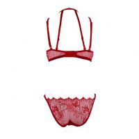 B232 - Bra Set Underwire Kawat Merah Transparan Celana Dalam - 2