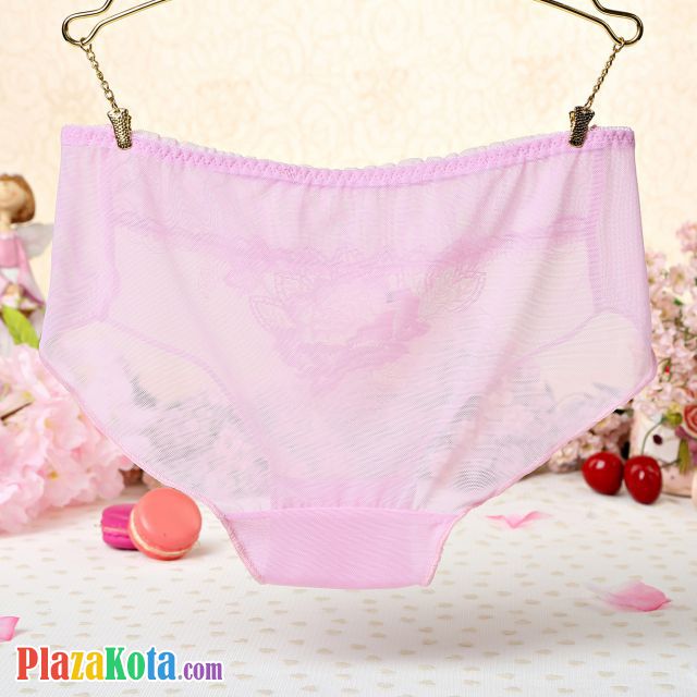 P282 - Celana Dalam Panties Hipster Pink Transparan Bordir Bunga - Photo 2