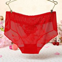 P284 - Celana Dalam Panties Hipster Merah Transparan Bordir Bunga - Thumbnail 2