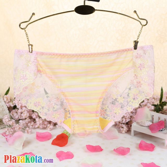 P289 - Celana Dalam Panties Hipster Pink Transparan Bunga-Bunga - Photo 1