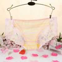 P289 - Celana Dalam Panties Hipster Pink Transparan, Bunga-Bunga