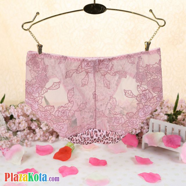 P290 - Celana Dalam Panties Hipster Macan Tutul Pink Transparan - Photo 2