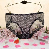 P296 - Celana Dalam Panties Hipster Hitam Transparan, Dot, Kotak-Kotak