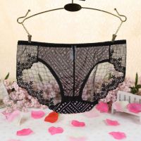 P296 - Celana Dalam Panties Hipster Hitam Transparan Dot Kotak-Kotak - Thumbnail 2