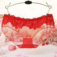 P299 - Celana Dalam Panties Hipster Merah Transparan Renda Bunga - Thumbnail 2