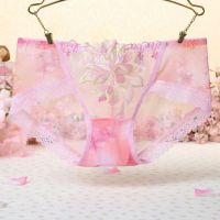 P305 - Celana Dalam Panties Hipster Pink Transparan, Bordir Bunga