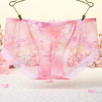 P305 - Celana Dalam Panties Hipster Pink Transparan, Bordir Bunga - Thumbnail 2