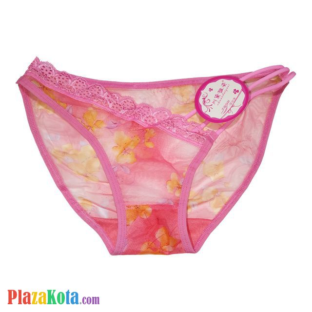 P313 - Celana Dalam Panties Thong Magenta Transparan Tali 3 - Photo 1