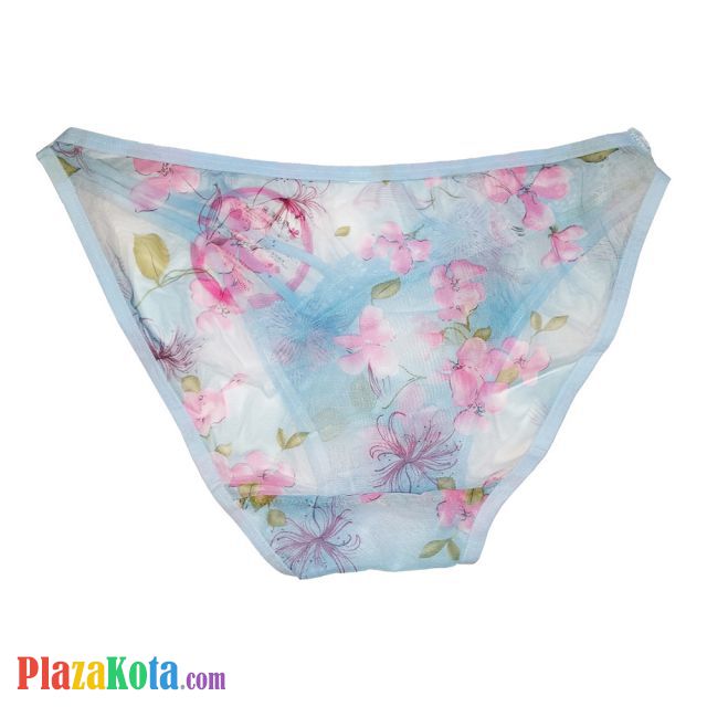 P318 - Celana Dalam Panties Thong Biru Transparan, Tali 3 - Photo 2