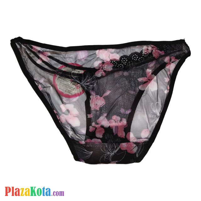 P319 - Celana Dalam Panties Thong Hitam Transparan Tali 3 - Photo 2