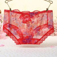 P337 - Celana Dalam Panties Hipster Merah Transparan Bordir Bunga - Thumbnail 2